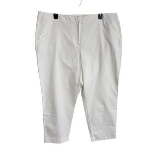 Lane Bryant Capri Pants Womens Plus 26 Ankle High Rise White Stretch Chinos